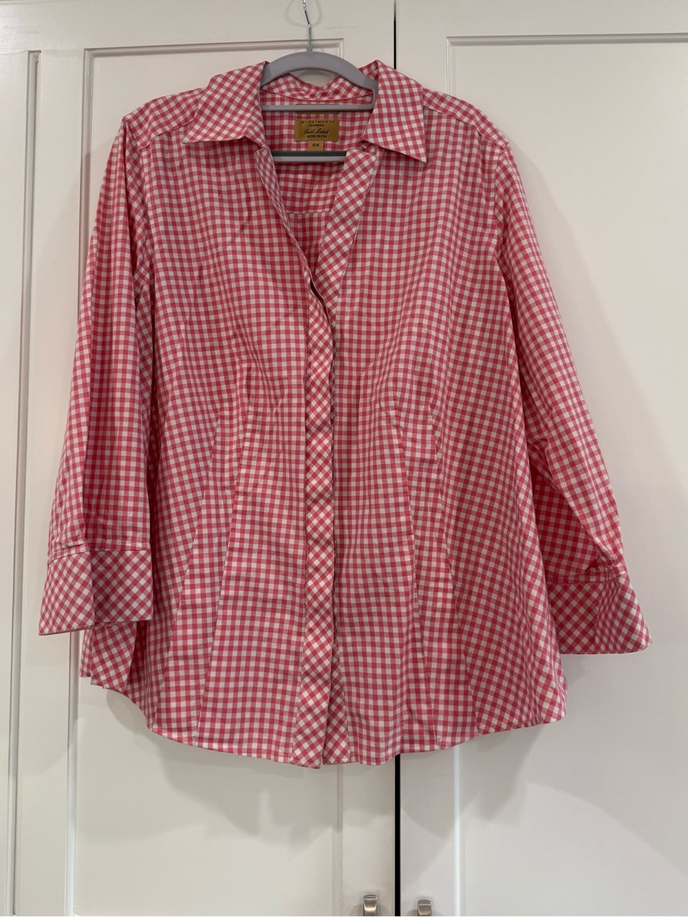 Taylor Investments Gold Label 16W Gingham Shirt
